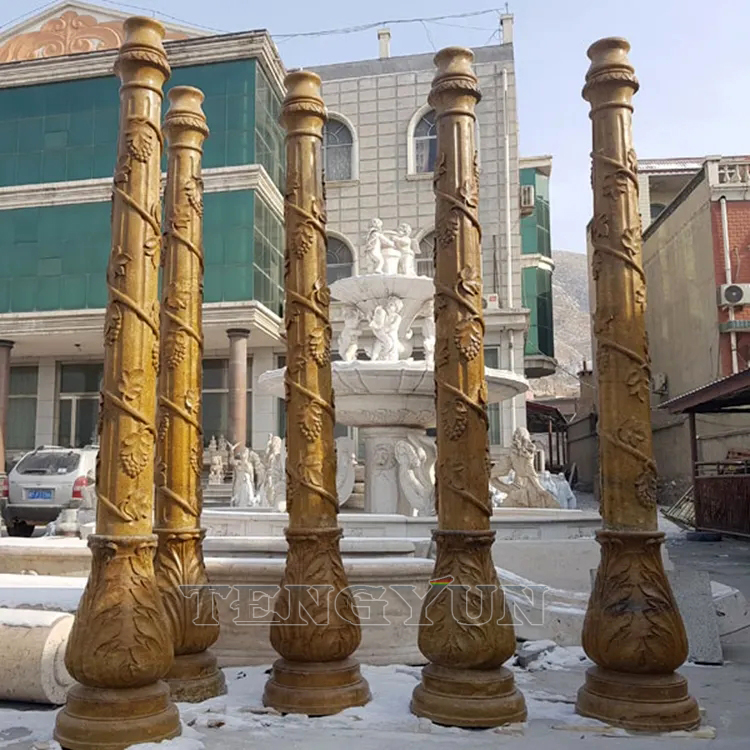 Outdoor garden decorative large size granite pillars natural antique stone columns for sale (2)