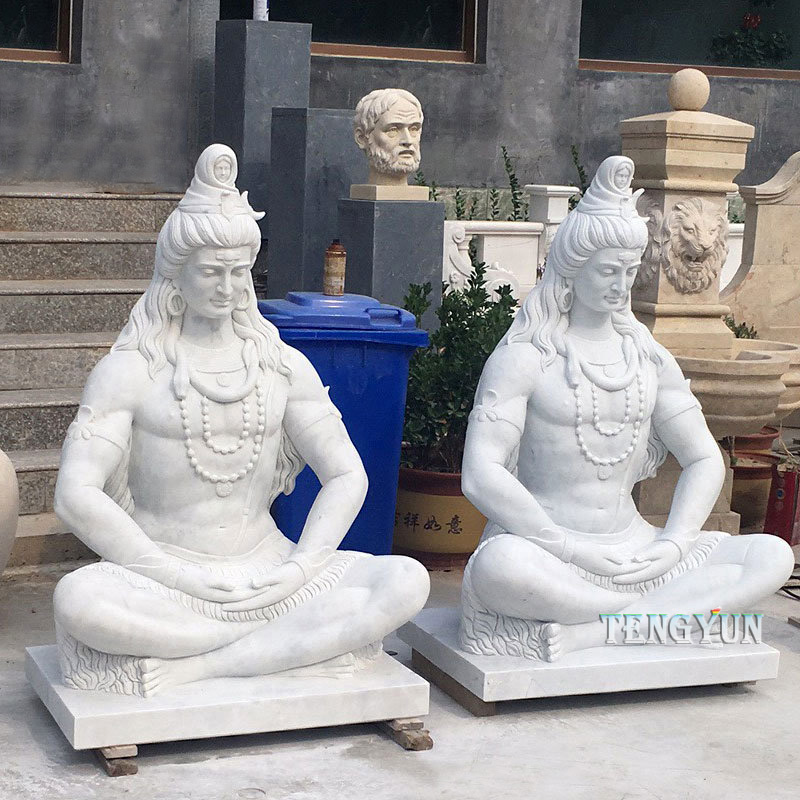 White Marble Lord Of Shiva Hinduism Statue (8)