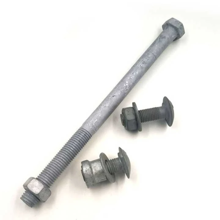 Guardrail Spline Bolts Hot Dip Galvanized Round Head Class 8.8 Passenger Car Bolts High Strength Highway Guardrail Bolts And Nuts