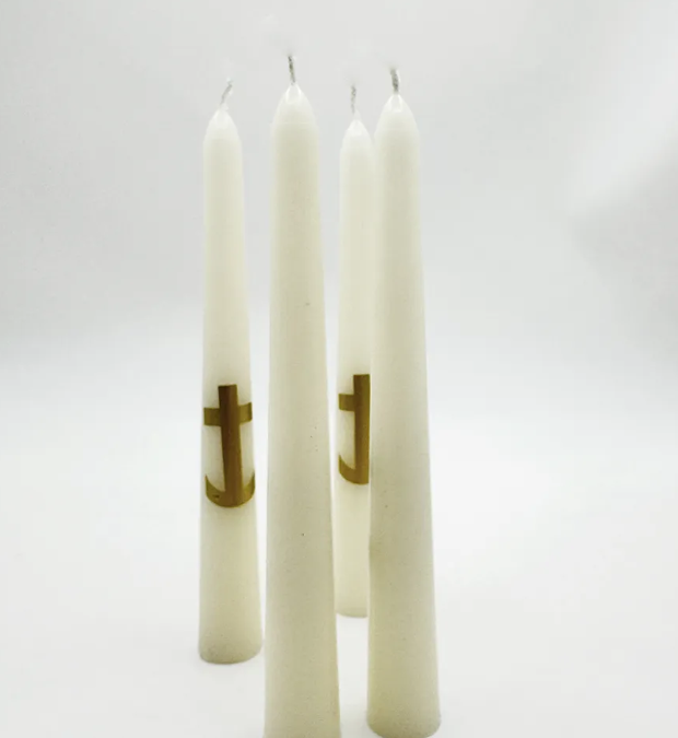 Beeswax Taper Candle Elegant Shape Complements Formal Dining