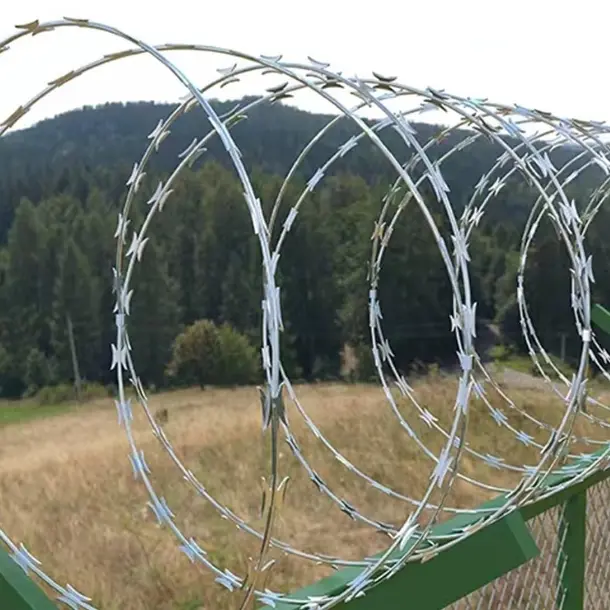 China Razor Wire Fence hot Dipped Galvanized Razor Blade Wire