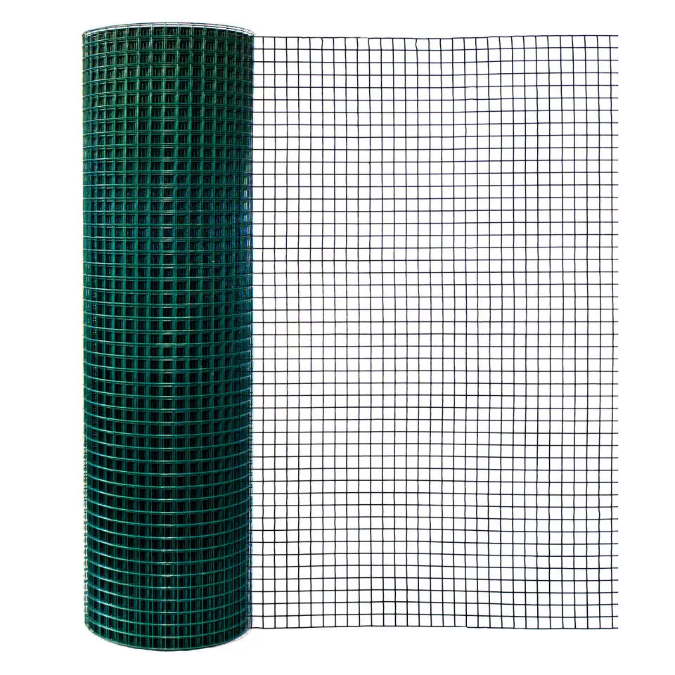 PVC Coated Welded Wire Mesh Fencing Green 1/2 x 1/2 Mesh Hole