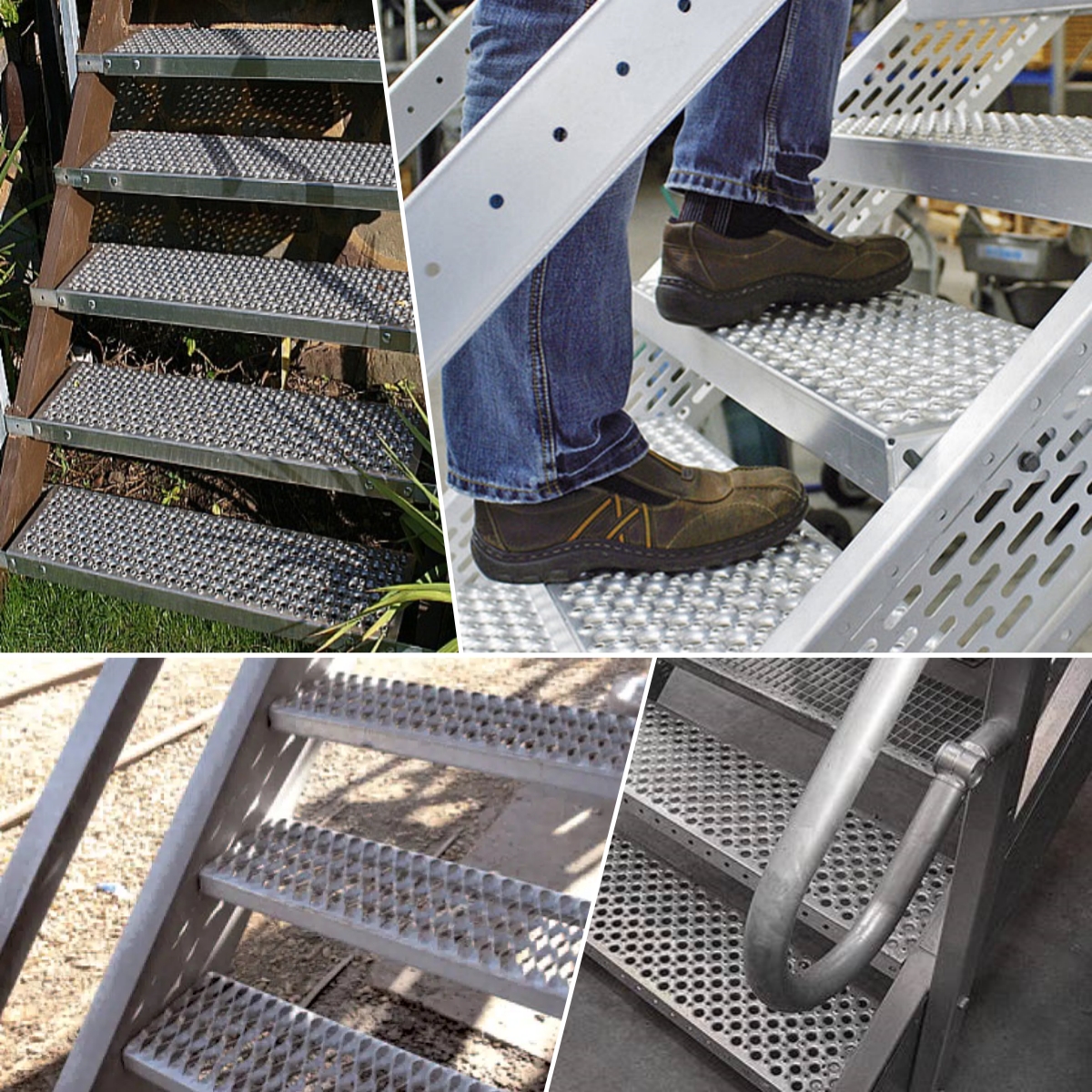 Hot Dip Galvanized Anti Skid Metal Plate Stair Tread Plank Grating Safety Grip Strut For Industrial Platform