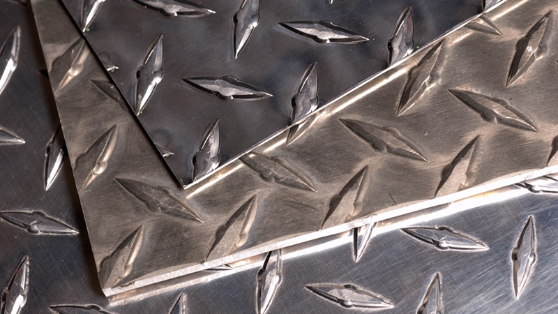 Anti-skid diamond steel plate patterned board for stair treads