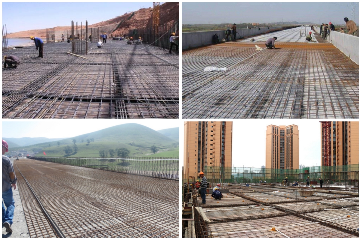 Construction site reinforcement mesh for tunnel laying