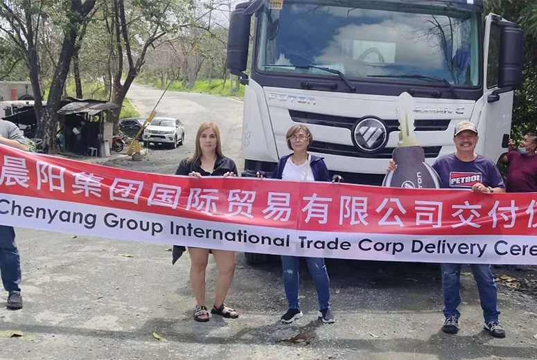 Warm Congratulations Mr. Primo Acquiring Foton GTL-E 8x4 Dumper Truck from Chenyang