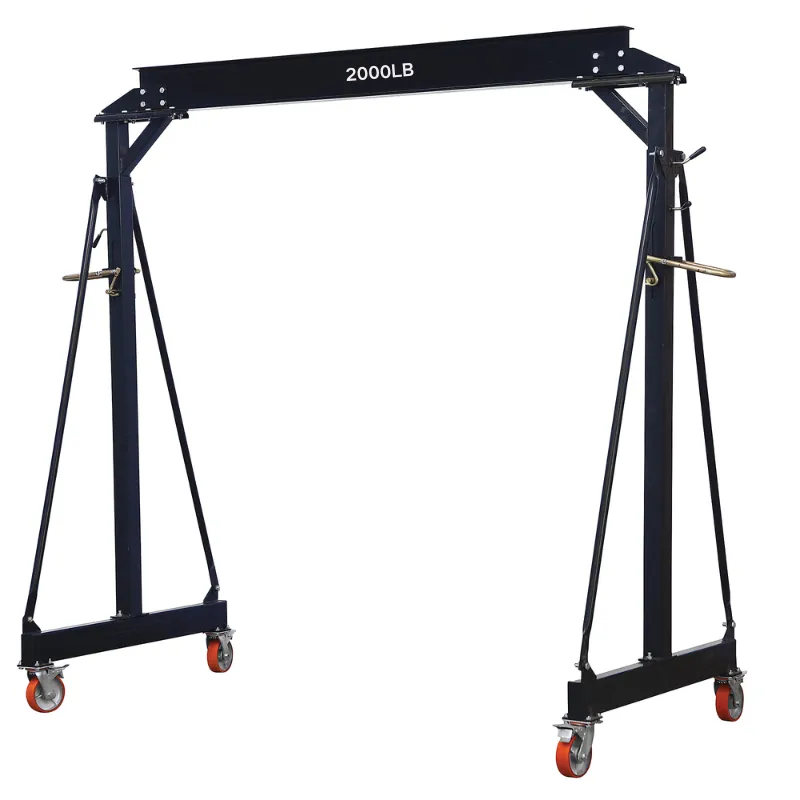 Dawei Adjustable Gantry Crane, 2000-Lb. Capacity, 2293mm–3493mm Lift.