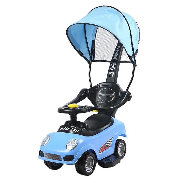 Push Car shaped baby stroller LED light flash musical pink ride on