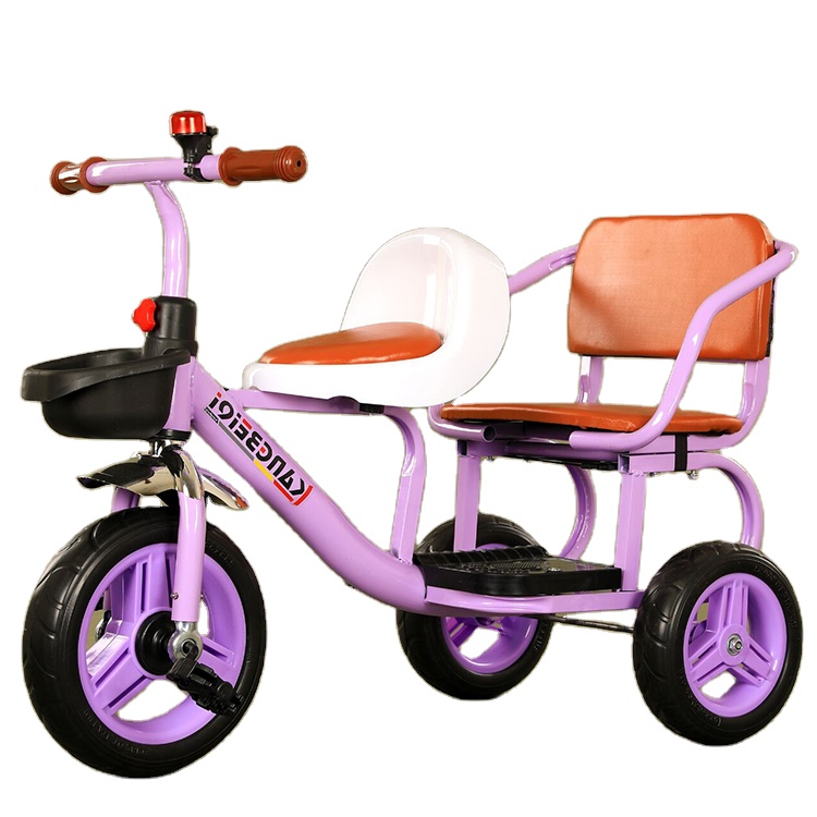 wholesale toys cheap price flashing 3 wheel double seat baby tricycle