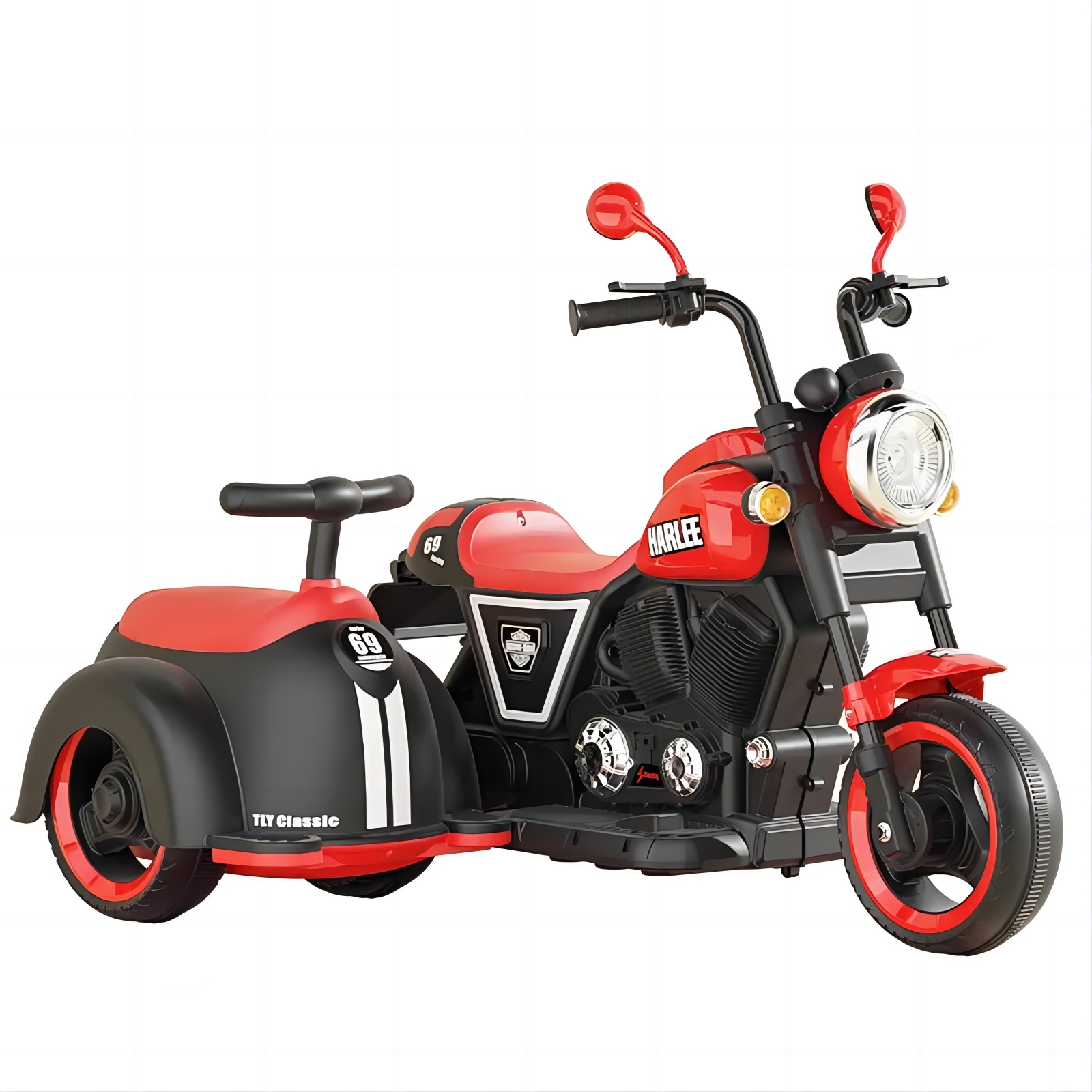 Double Drive Kids Electric Motorcycle With Music And Early Education