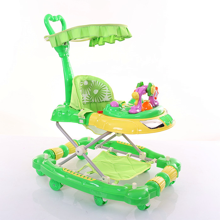 Newest Foldable cheap Push Baby Walker With brakes/New Model Adjustable height Small Baby Walker