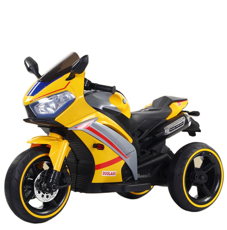 New children's electric motorcycle dual-drive tricycle rechargeable and rideable toy car