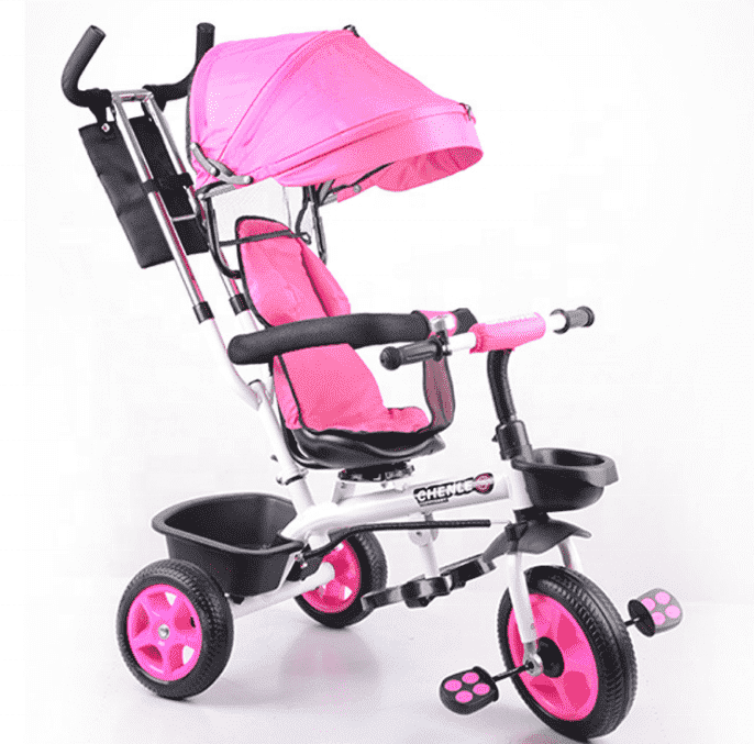 New model metal plastic baby umbrella stroller baby ride on tricycle ride with canopy