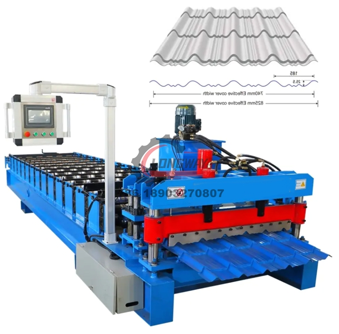 Step tile roll forming machine