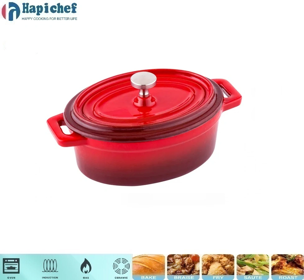 moyo umbo la chuma kutupwa tanuri ya Kiholanzi Oval Cast Iron Casserole Enamelled Dutch Oven