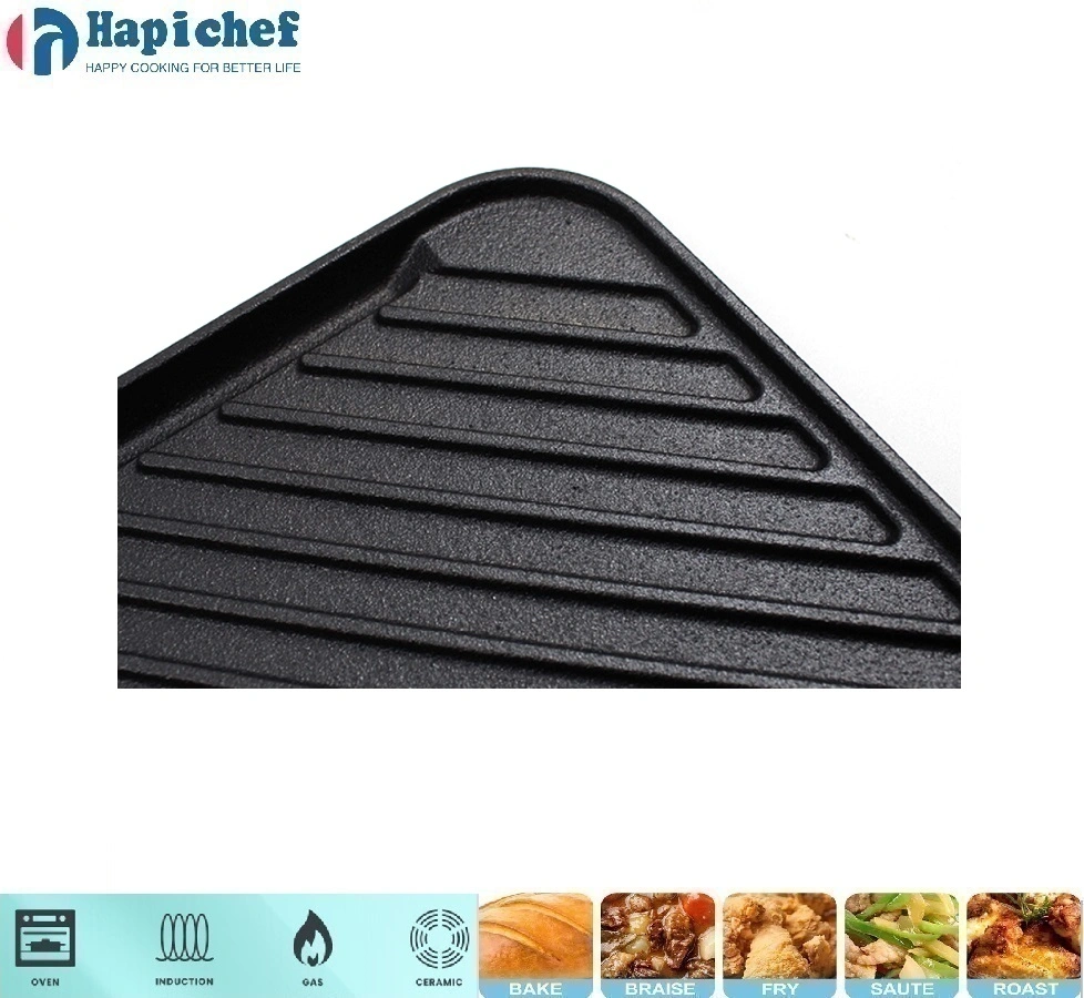 oval cast iron dutch oven Cast Iron Square Double Side Griddle Pan