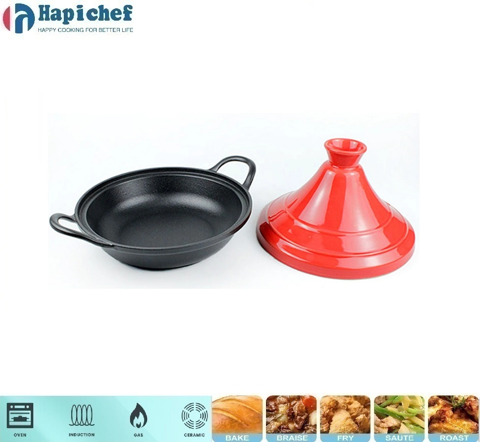 sams ਕਾਸਟ ਆਇਰਨ ਡੱਚ ਓਵਨ Cast Iron Enamel Moroccan Tagine Pot with Two Handles