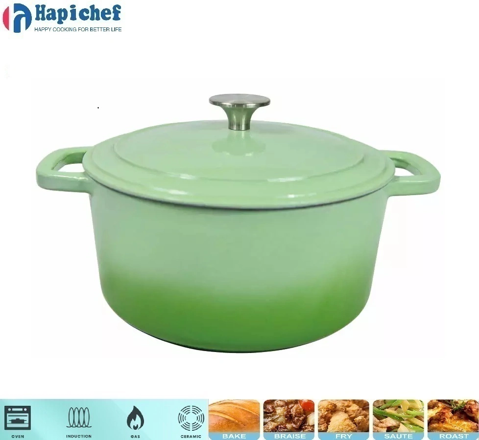 moyo umbo la chuma kutupwa tanuri ya Kiholanzi High Quality Nonstick White Eanmeled Cast Iron Dutch Oven Round Casserole with Lid
