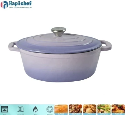 China Supplier Cast Iron Oval Shape Dutch Oven Covered Casserole Cookware Set, Cast Iron Cookware, Cast Iron Casserole
