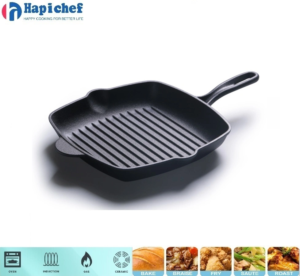 ലോഡ്ജ് ഇനാമൽഡ് കാസ്റ്റ് അയേൺ ഡച്ച് ഓവൻ Kitchen Utensils Steak Grill Frying Pan Pre-Seasoned Cast Iron Cookware