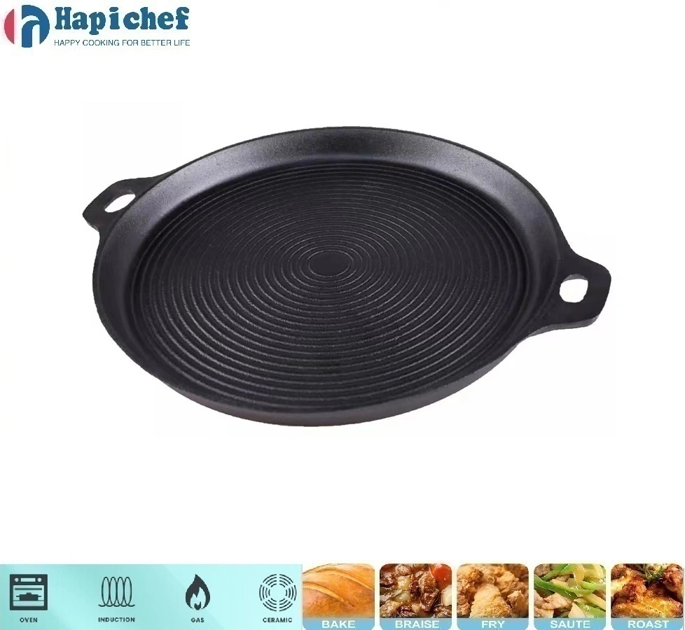 foornada birta Dutchka ah oval Hot Sale Cast Iron Round Griddle Pizza Pan