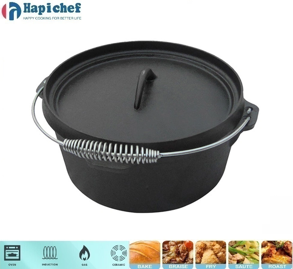 cast iron pot set manufacturer Camping Cast Iron Flat Bottom Dutch Oven