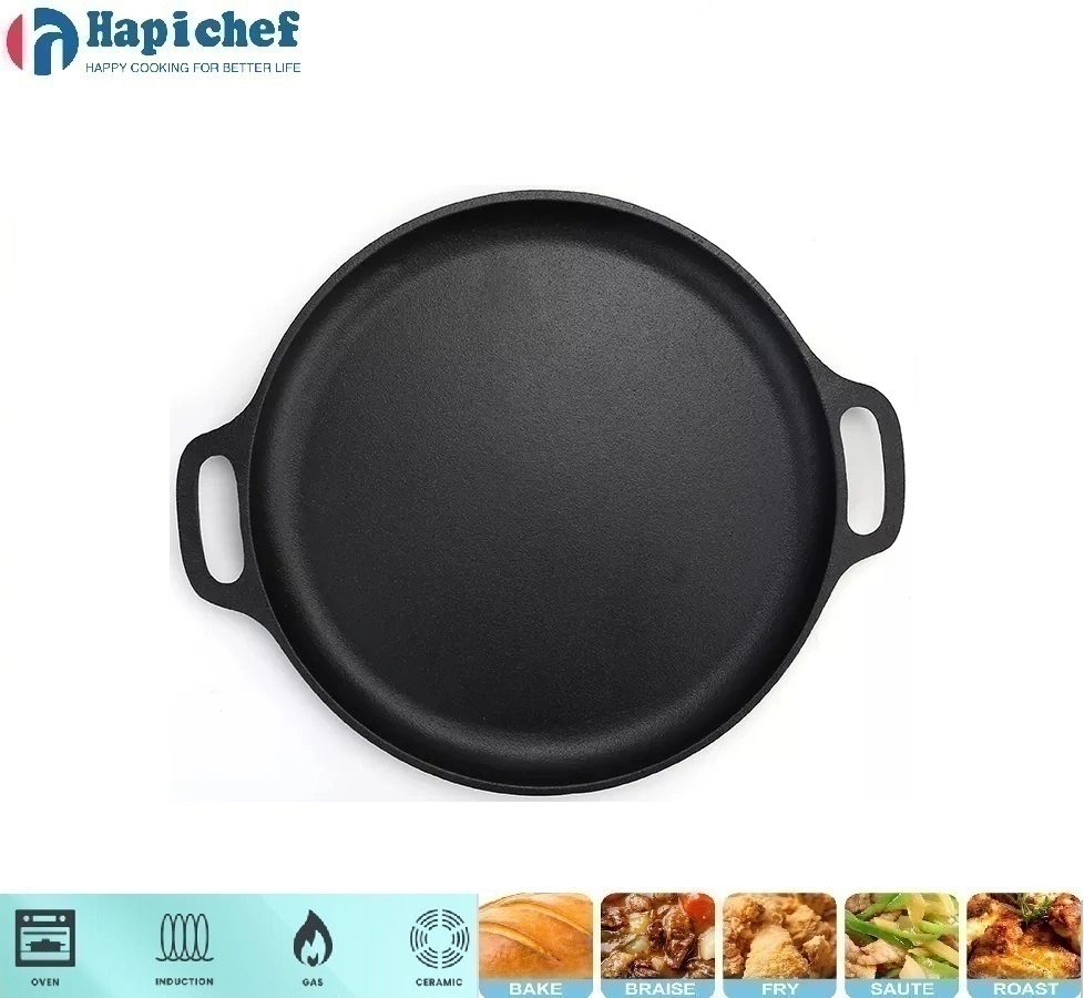 ഓവൽ കാസ്റ്റ് ഇരുമ്പ് ഡച്ച് ഓവൻ Hot Selling Cookware Pre-Seasoned Cast Iron Skillet Pizza Frying Pan