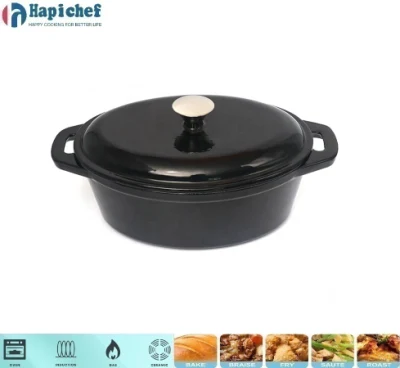 Amazon Hot Selling Oval Dutch Oven Cast Iron Casserole Cookware Set, Cast Iron Cookware, Cast Iron Casserole