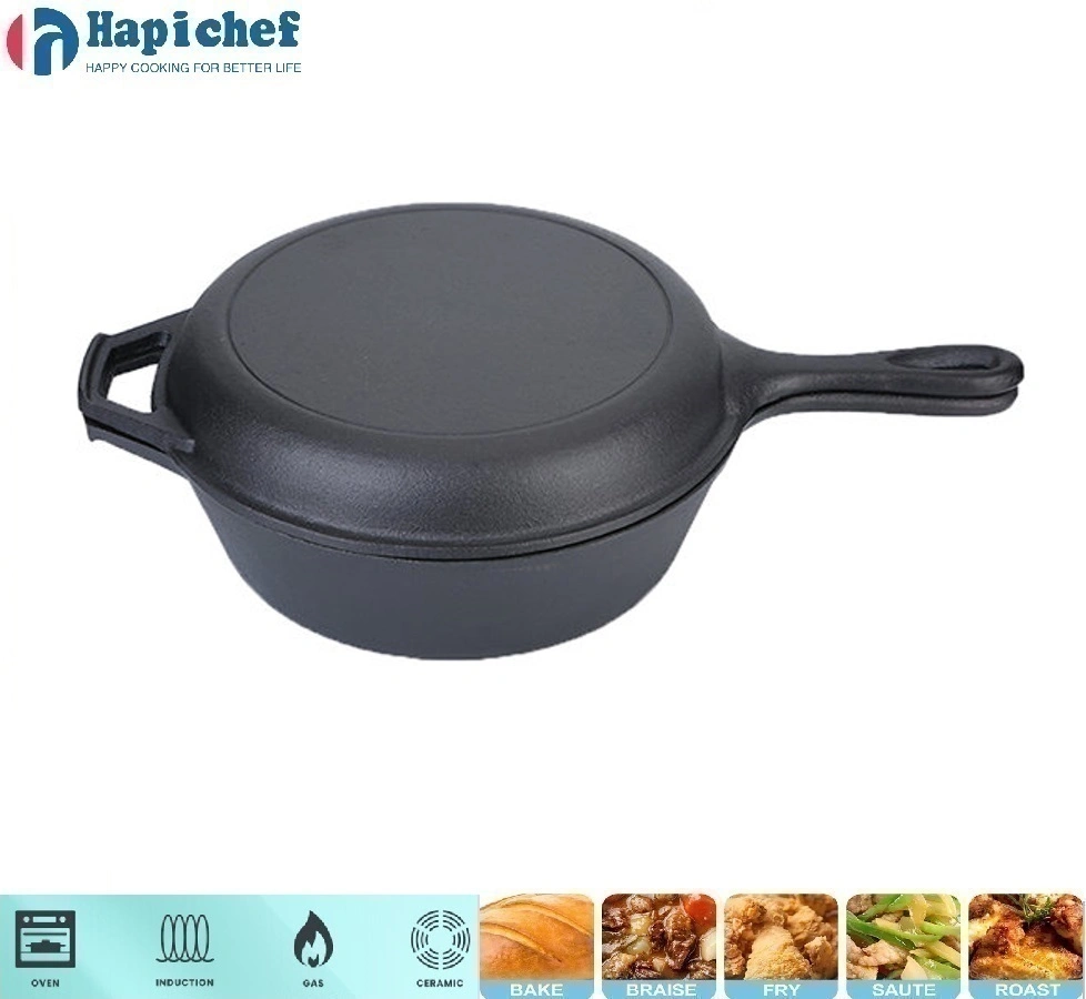 sams cast iron dutch oven Hapichef 3-Quart Hammered Cast Iron Combo Cooker
