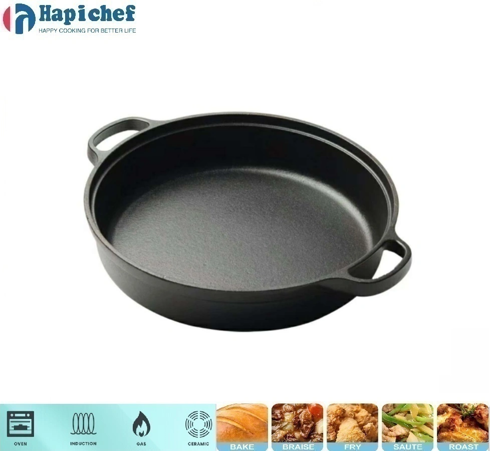 ចង្ក្រានហូឡង់ដែកច្រេះ Hotsale Factory Direct Supplier Kitchen Cooking Pot Cast Iron Baking Pizza Pan