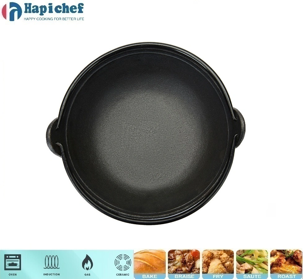 sams ដេញដែកហូឡង់ Japanese Cast Iron Sukiyaki Tetsu Nabe Hot Pot with Lid