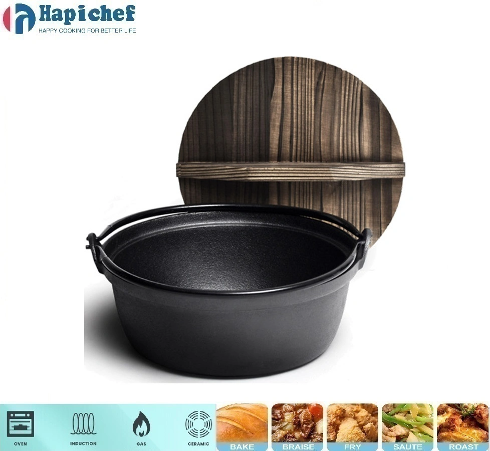 ក្លឹប Sam's ដេញដែកហូឡង់ Japanese Cast Iron Sukiyaki Tetsu Nabe Hot Pot with Lid