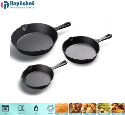 Pre Seasoned Cookware Set Cast Iron Skillet Egg Frying Pan for Induction Cookers, Cast Iron Cookware, Cast Iron Casserole