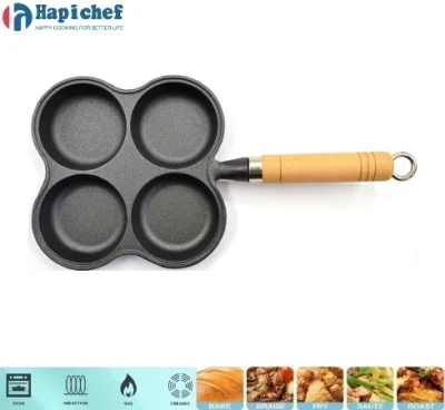 Mini Breakfast Divided Cast Iron Skillet Omelet Fry Pan