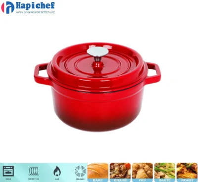 Amazon Hot Sale Cooking Pot Enamel Round Cast Iron Casserole with Handle, Cast Iron Cookware, Cast Iron Casserole
