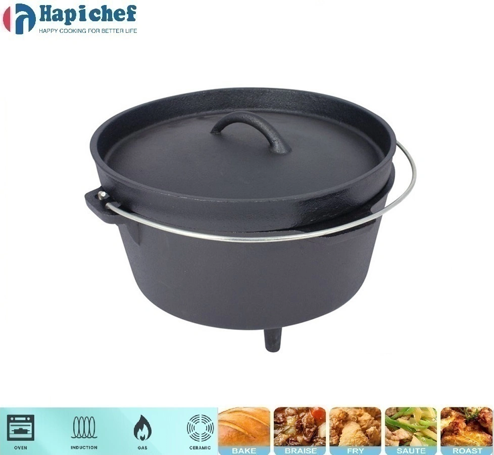 rusty cast iron dutch oven 4.5qt 8qt Pre-Seasoned Cast Iron Dutch Oven with Lid and Legs