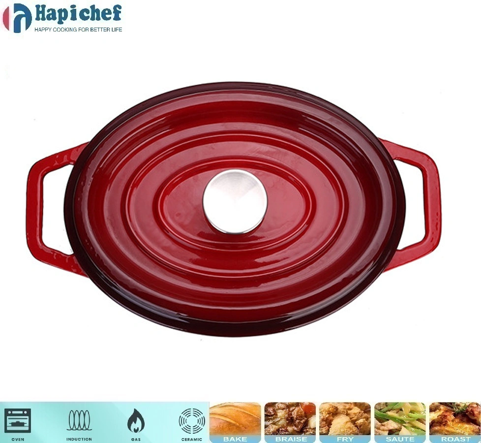moyo umbo la chuma kutupwa tanuri ya Kiholanzi Oval Cast Iron Casserole Enamelled Dutch Oven