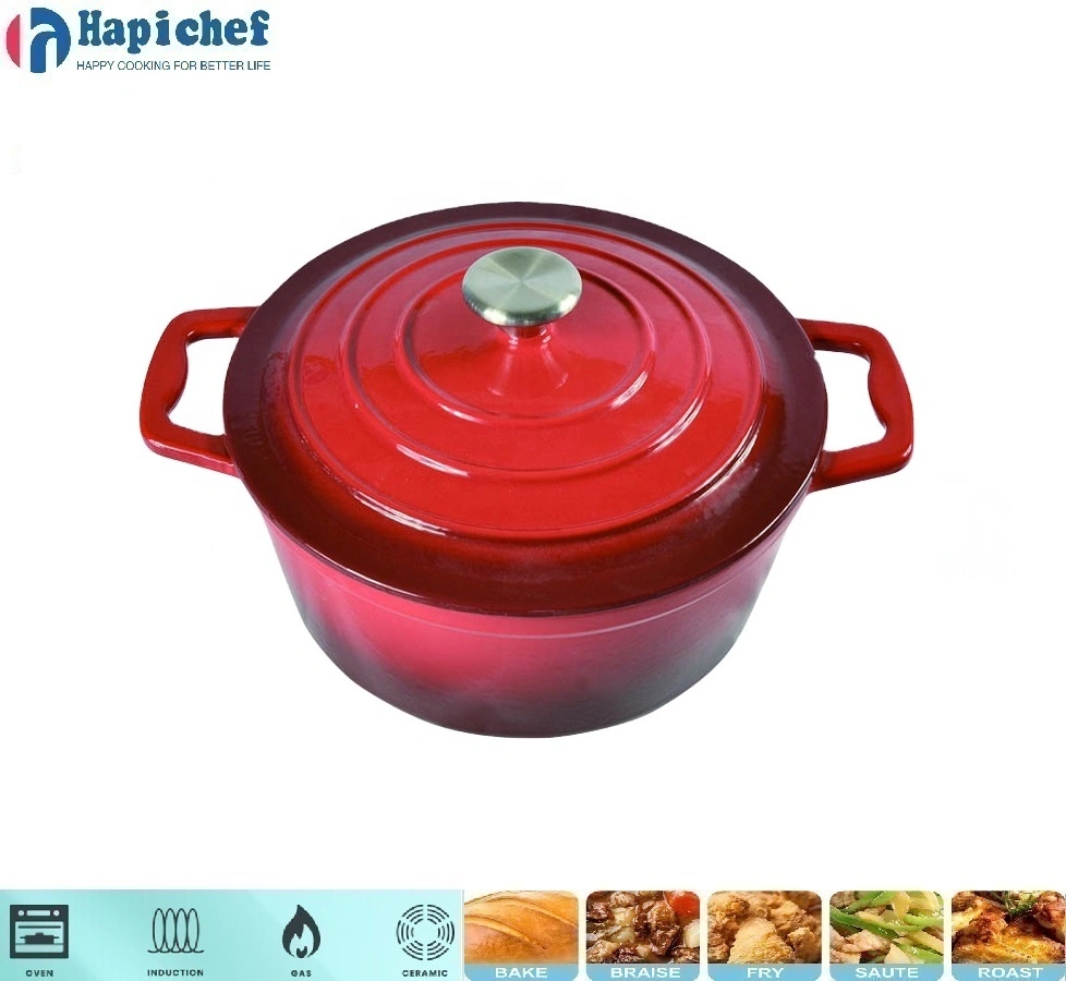 sams kas an fè Olandè fou Factory Wholesale Kitchenware Round Cast Iron Dutch Oven Enamel Casserole Cookware