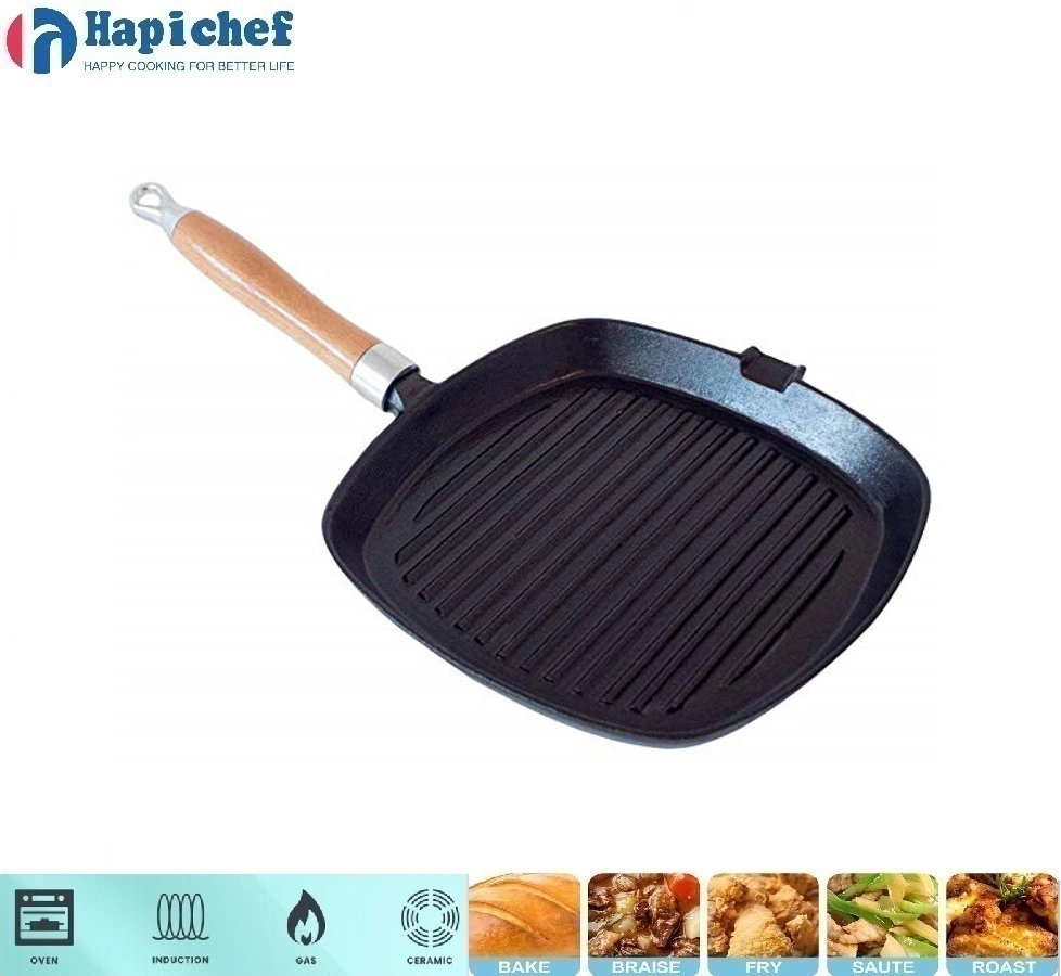 cast iron pot set supplier Direct Factory Outdoor Cooking Square Cast Iron Griddle Grilling Pan
