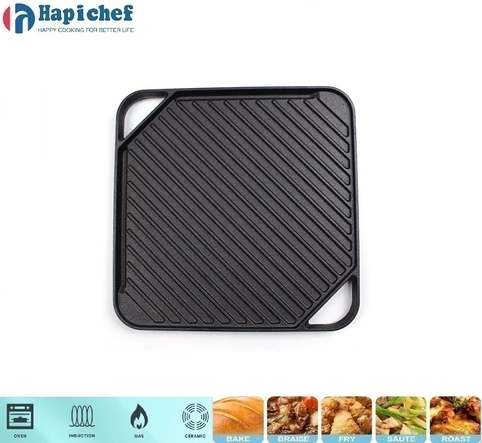 sams cast iron dutch oven Cast Iron Square Double Side Griddle Pan