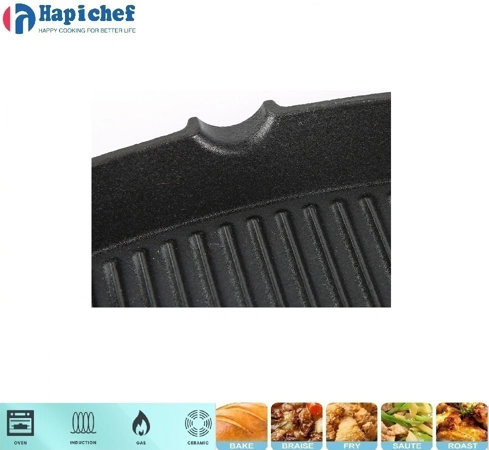 lodge enameled cast iron dutch oven Pre-Seasoned Cookware Square Griddle Cast Iron Frying Pan