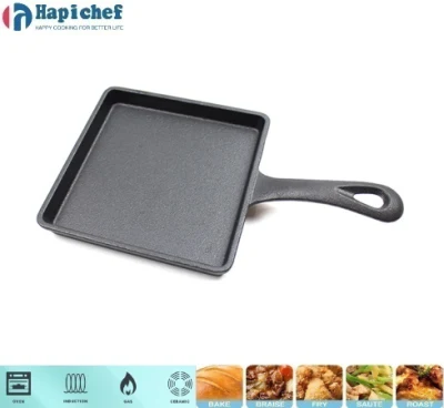 Portable Small Mini Square Egg Frying Pan Cast Iron Skillet, Cast Iron Cookware, Cast Iron Casserole