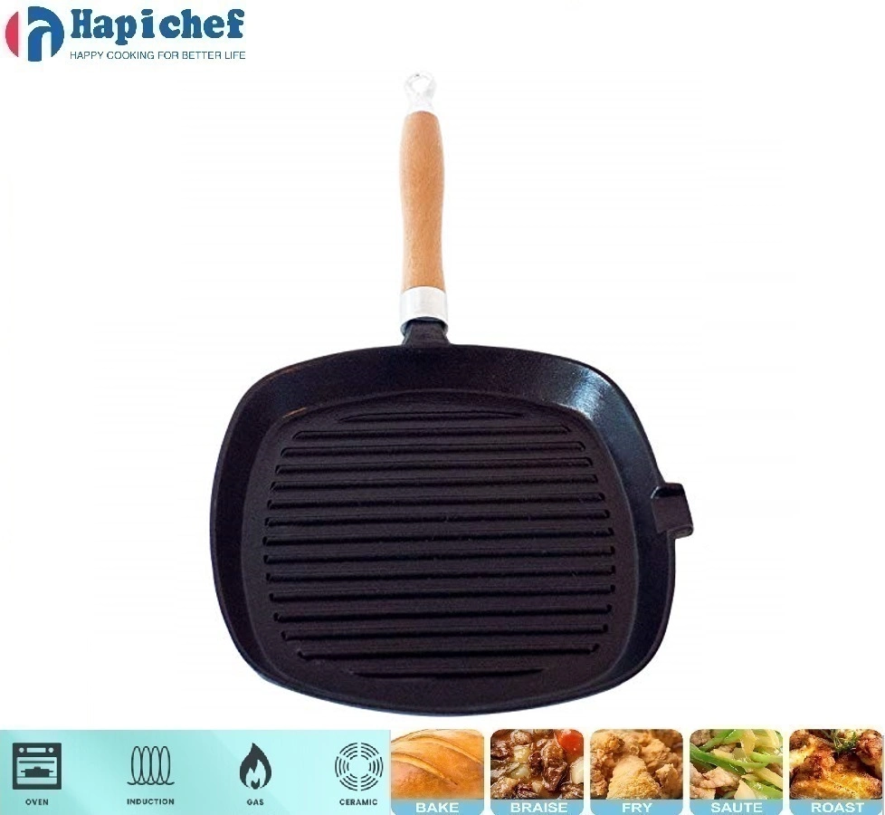 stoluň üstünde demir gämi peç Outdoor Camping Cookware Cast Iron Frying Pan and Pots Grill Pan