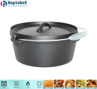 Outdoor BBQ Cooking Camping Cookware Cast Iron Dutch Oven, Cast Iron Dutch Oven, Cast Iron Cookware