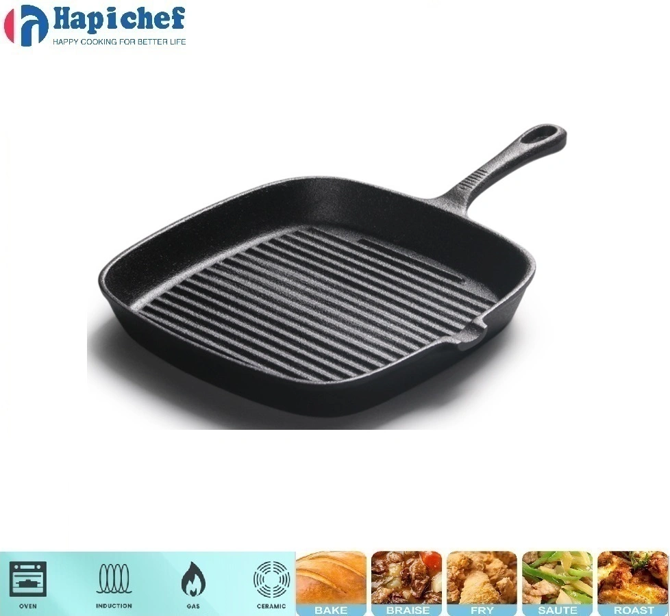 rusty cast iron dutch oven Pre-Seasoned Cookware Square Griddle Cast Iron Frying Pan