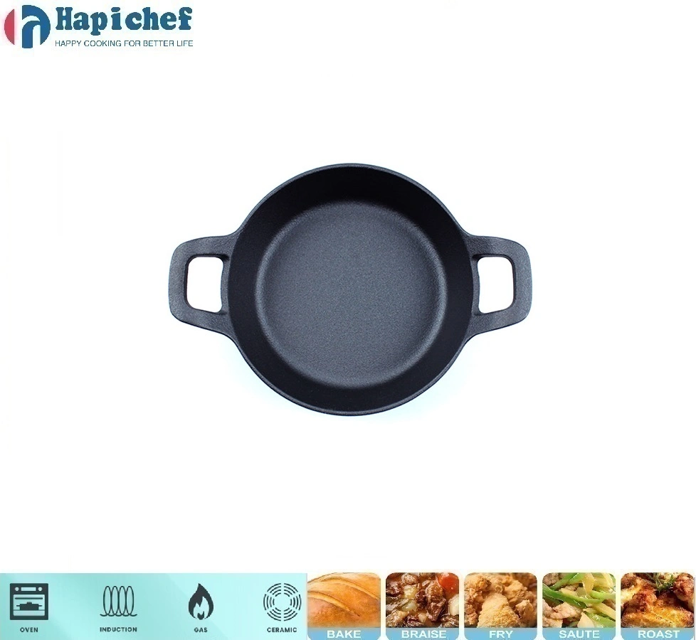 oval cast iron dutch oven Small Cast Iron Fry Frying Pan with Two Ear Handle for Cooking