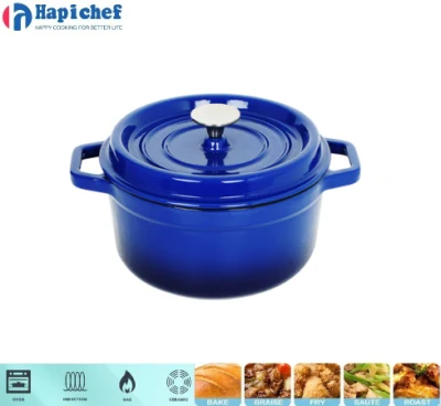 Hot Sale Kitchenware Cast Iron Cookware Blue Enamel Cocotte Casserole