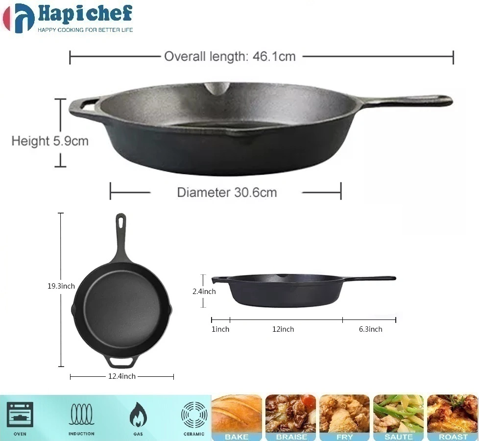 High Quality Cookware Steak Egg Cast Iron Frying Pan