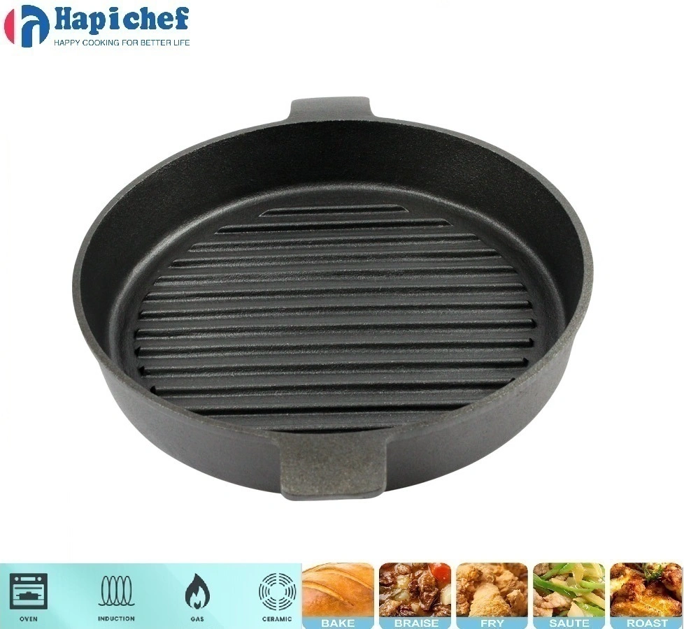 cast iron pot set supplier Amazon Hot Sale Cookware Cast Iron Griddle Barbecue Grill Pan
