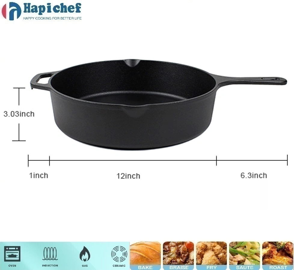 long cast iron griddle factories Cast Iron Deep Big Volume Cast Iron Skillet Fry Pan